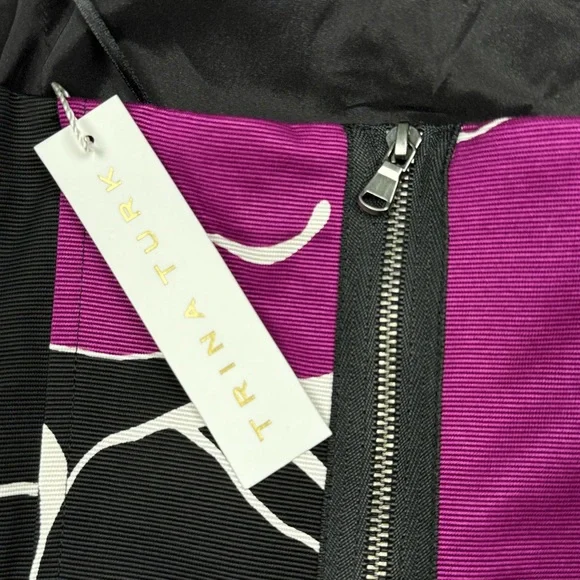 Trina Turk Lacquer Twist Bow Strapless Top Orchid Black - Picture 7 of 9